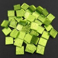 15mm Mirror tile, textured lime