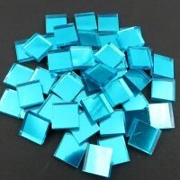15mm Mirror tile, flat turquoise