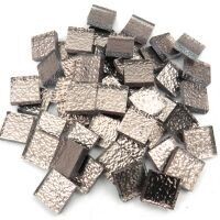 15mm Mirror tile, textured pewter