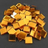 15mm Mirror tile, flat orange