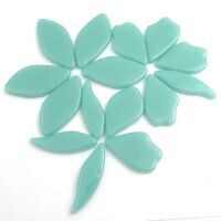 Glass shapes, Fallen Petals: Pale Teal