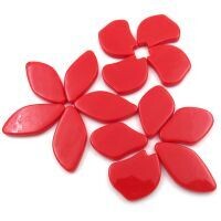 Glass shapes, Fallen Petals: Bright Red