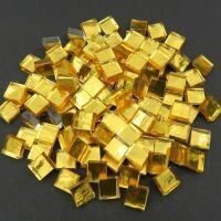 Mirror squares, Bright Gold, 10mm, flat