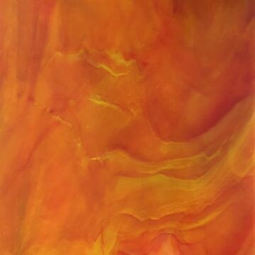Stained Glass Sheet: Deep Orange Yellow Opal