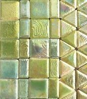 Ceramic Geometrics: Iridised soft green