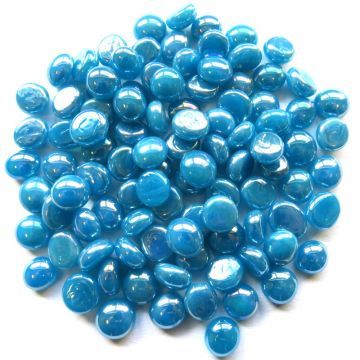 Mini glass nuggets: Turquoise opalescent