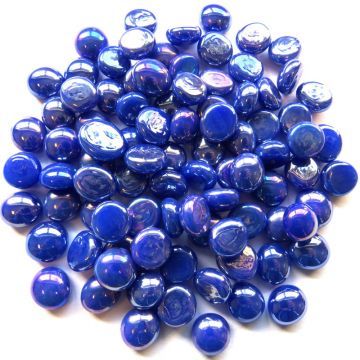 Mini glass nuggets: Blue opalescent