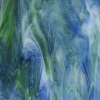 Stained Glass Sheet: Cobalt Green Swirl