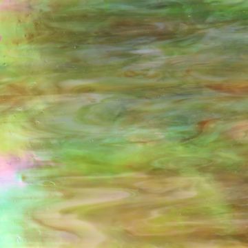 Stained Glass Sheet: Amber Green Iridised