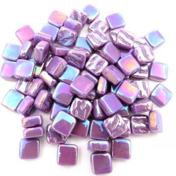 Glass tile, 8mm: Pearlised Magenta