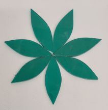 Stained Glass Petals: Transparent teal, large
