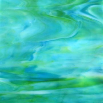 Stained Glass Sheet: Teal lime Opal