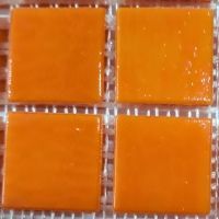 Glass tile, 20mm: Bright Orange silk