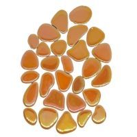 Ceramic mini pebble: iridescent orange