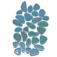 Ceramic mini pebble: iridescent soft blue