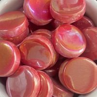 XL Penny Rounds, Iridescent Ruby Red