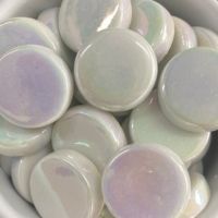 XL Penny Rounds, Iridescent White