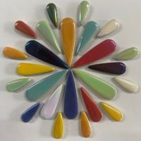 Ceramic Teardrops: Iridescent rainbow mix