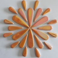 Ceramic Teardrops: Iridescent Orange