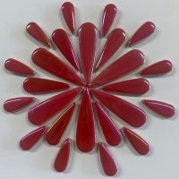 Ceramic Teardrops: Iridescent Ruby Red