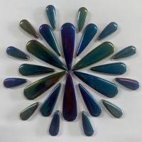 Ceramic Teardrops: Iridescent Peacock