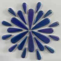 Ceramic Teardrops: Iridescent Rich Blue