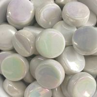 15mm iridescent rounds, white