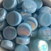 15mm iridescent rounds, Turquoise