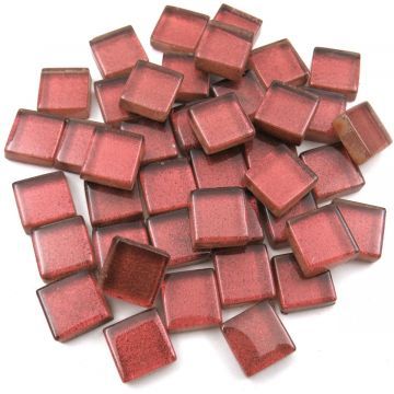 10mm glass tile, Mini Gleam: Brick Red