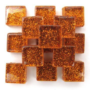 Glitter Glass: 10mm Mini Burnt Orange