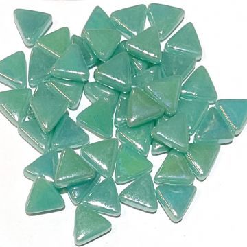 Glass Triangles 10mm: Iridised Pale Teal