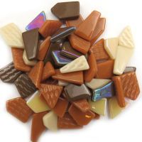 Glass Snippets: Log Cabin ( brown mix)