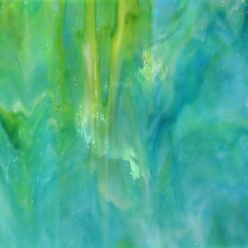 Stained Glass Sheet: Teal Marble iridised