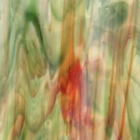 Stained Glass Sheet: Green Red ring mottle