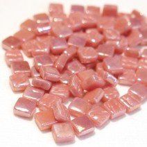 Glass tile, 8mm: Pearlised Deep Rose, 50g