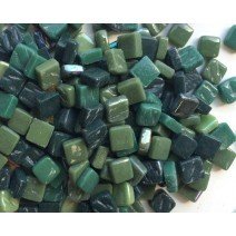Glass tile 8mm: Green fronds, Ottoman Mixes, 100g