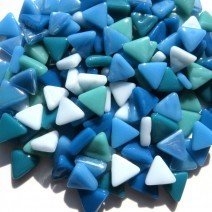 Glass Triangles 10mm: Aquaeous