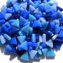 Glass Triangles 10mm: Blue Skies