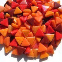 Glass Triangles 10mm: On Fire