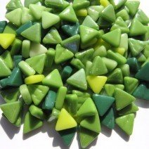 Glass Triangles 10mm: Meadow