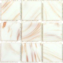 Glass tile, 20mm: White Gold