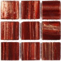 Glass tile, 20mm: Garnet Gold