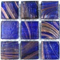 Glass tile, 20mm: Midnight Gold
