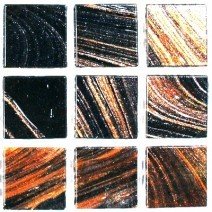Glass tile, 20mm: Haematite Gold