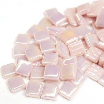 Glass tile, 12mm: Pale Pink Iridised Glass tile, 12mm: Pale Pink Iridised