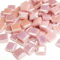 Glass tile, 12mm: Rose Petal Iridised