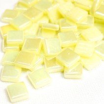 Glass tile, 12mm: Yellow Pollen Iridised