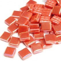 Glass tile, 12mm: Watermelon Iridised