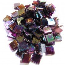 Glass tile, 10mm Shimmers: Mini Purpurite