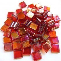Glass tile, 10mm Shimmers: Mini Hessonite